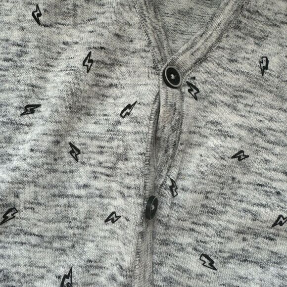 Zara gray marble knit cardigan button down with lightning bolts. Boys sz 7 - Picture 4 of 9
